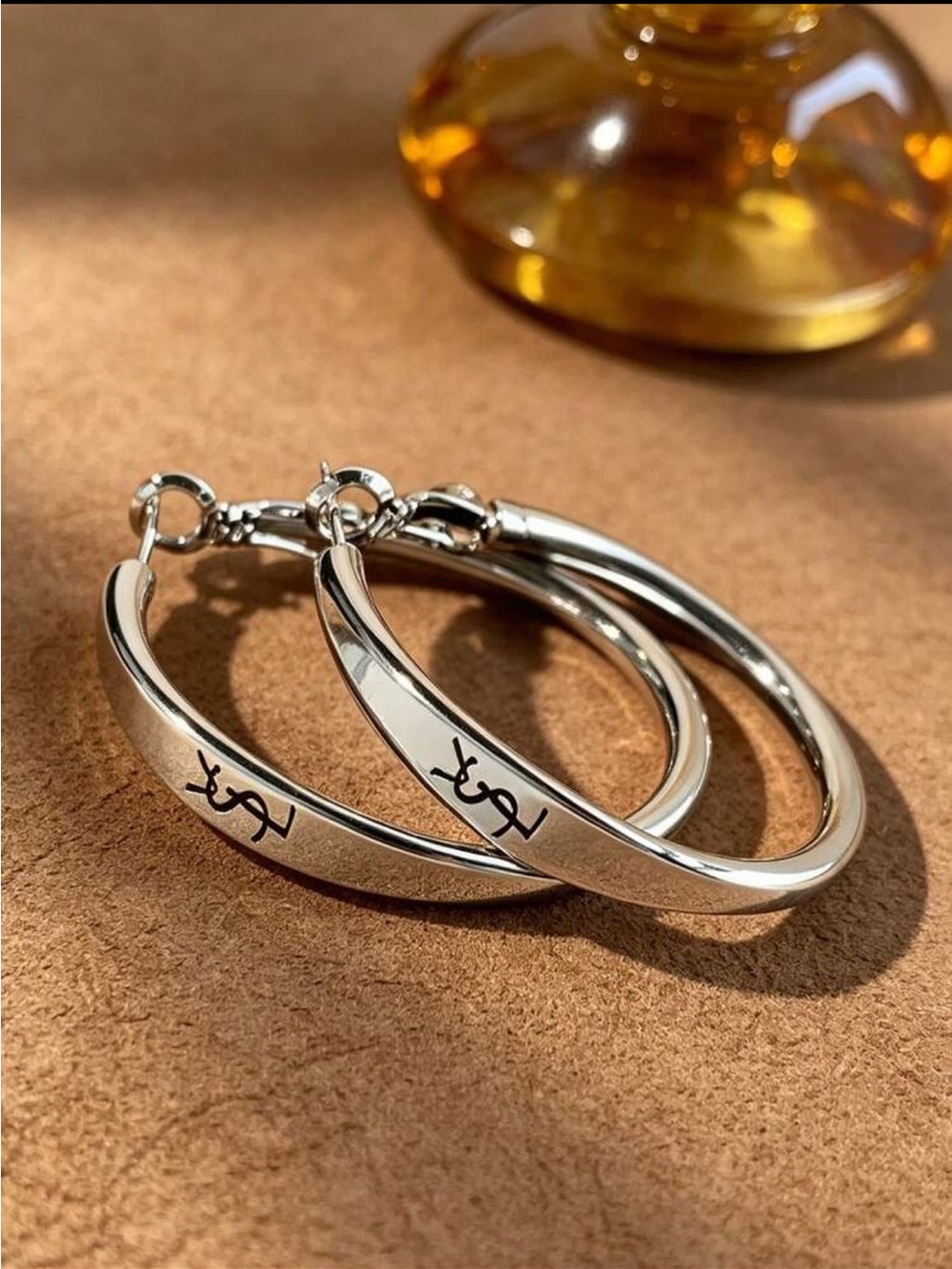 Yves Saint Laurent Silver Hoop Earrings